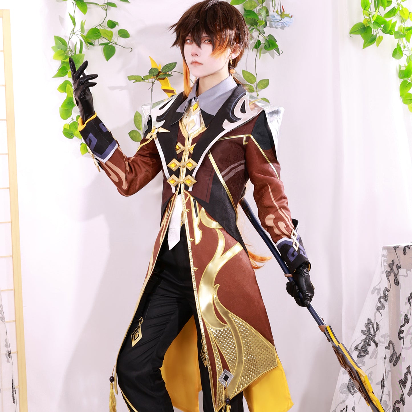 Genshin Impact Cosplay Suit Zhongli Cos Full Set of King Rock Emperor Zhong Liyan Emperor Board Game Set