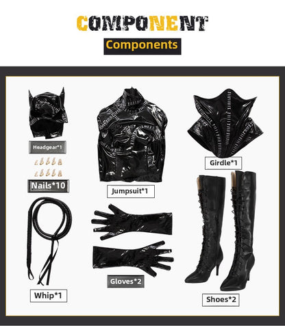 Costume d'Halloween Catwoman Batman Black Cos Comic Show en stock Shadow 