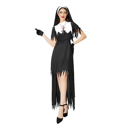 Costume d'Halloween Cosplay Costume de nonne Cross Dress Costume de performance sur scène européenne et américaine 