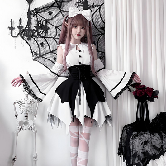 European and American Dark Goth Harajuku Y2g Punk Subculture Lolita Dress Halloween Costume Cos Maid Costume