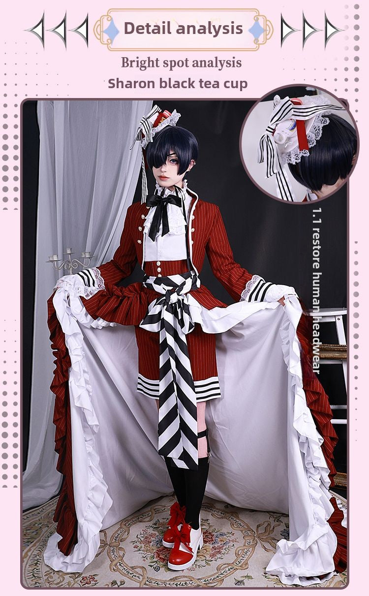 Black Butler Charles Black Tea Cup Cosplay Costume Black Tea Cup Charles Master Saibass Cos Costume