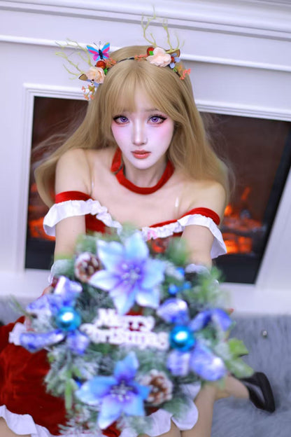 Product Bodycon Christmas Dress French Style Dress Christmas Cosplay Costume Plus Size Christmas