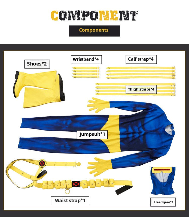 Costume Marvel X-Men X-Men97 Laser Eye Cos, combinaison complète, collants, vêtements de cosplay 