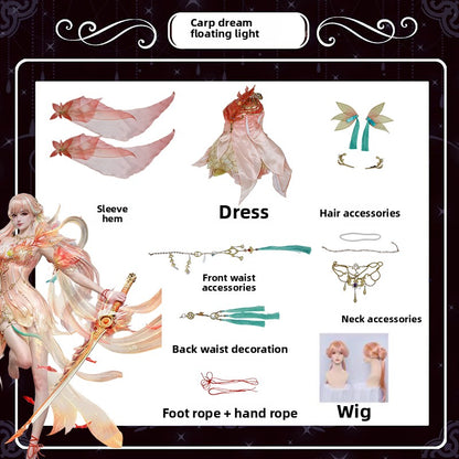 Jeu de main éternel Walnut Carp Dream Floating Light Cosplay Vêtements Walnut Carp Dream Floating Light Cos Costume 