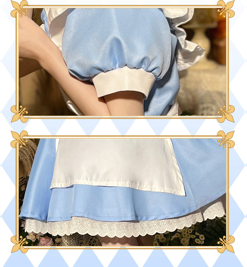 Princess Alice on the Run Blue Dress Maid Costume Maid Ware Halloween Costume French Cute Youth-Looking