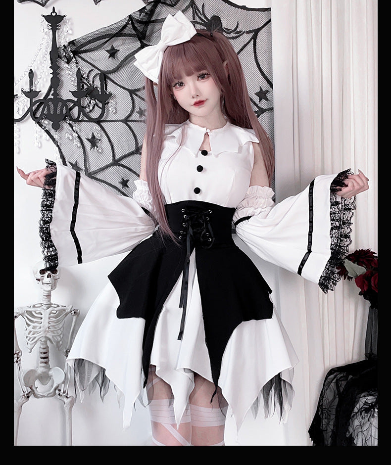 European and American Dark Goth Harajuku Y2g Punk Subculture Lolita Dress Halloween Costume Cos Maid Costume