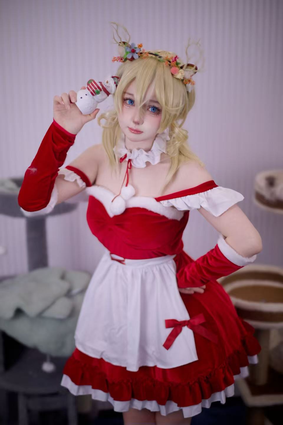 Pure Desire Velvet Maid Christmas Costume Plus Size Maid Costume Cosplay Performance Anime Costume