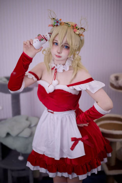 Pure Desire Velvet Maid Christmas Costume Plus Size Maid Costume Cosplay Performance Anime Costume