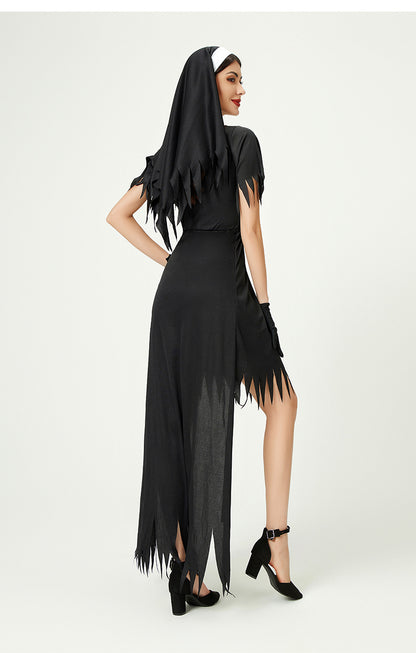 Costume d'Halloween Cosplay Costume de nonne Cross Dress Costume de performance sur scène européenne et américaine 