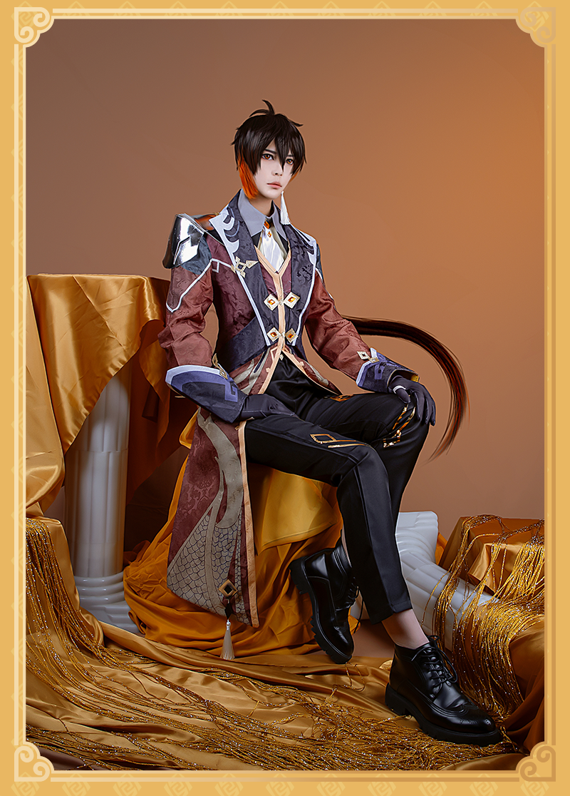 Genshin Impact Cosplay Suit Zhongli Cos Full Set of King Rock Emperor Zhong Liyan Emperor Board Game Set