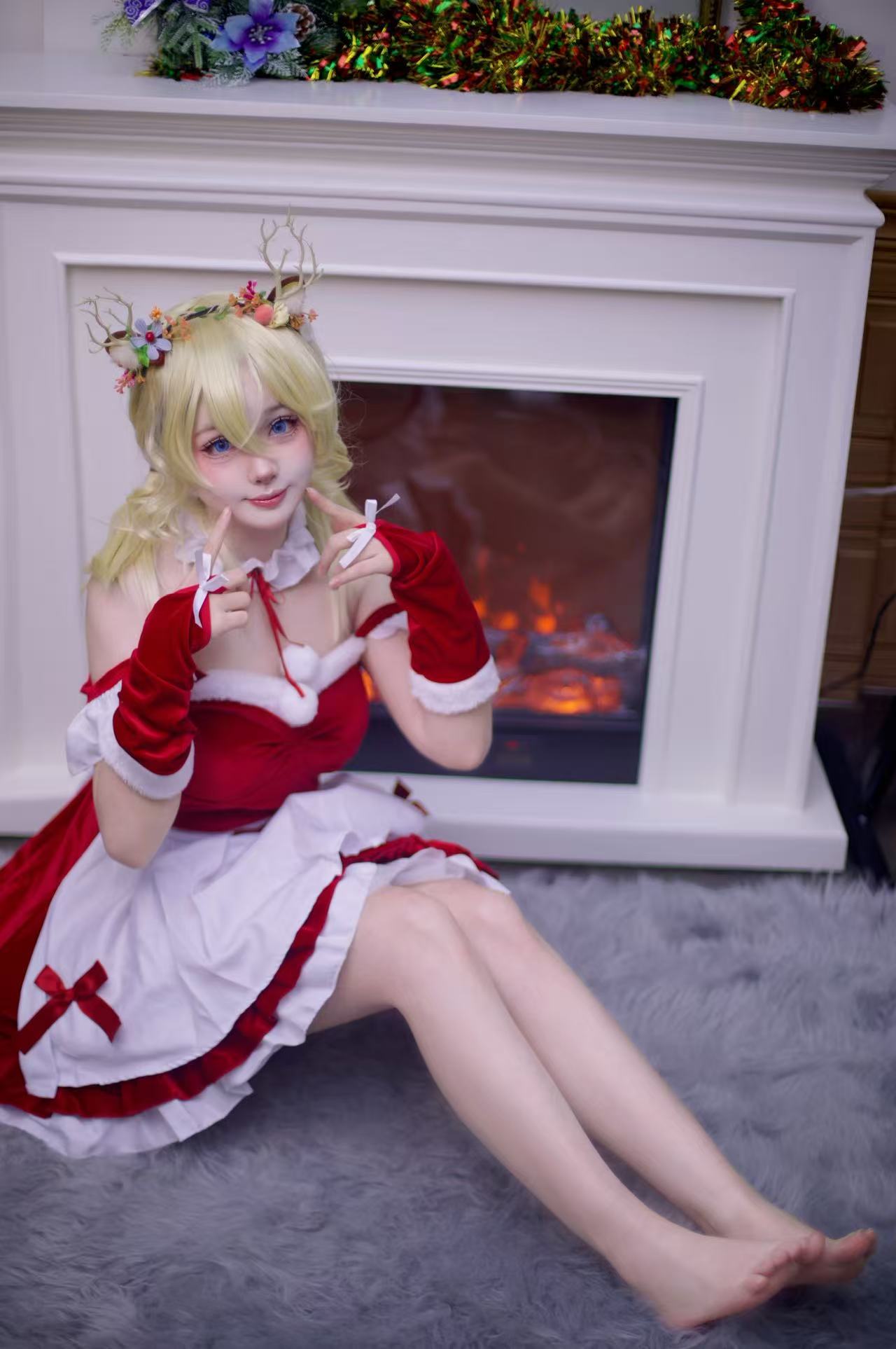 Pure Desire Velvet Maid Christmas Costume Plus Size Maid Costume Cosplay Performance Anime Costume