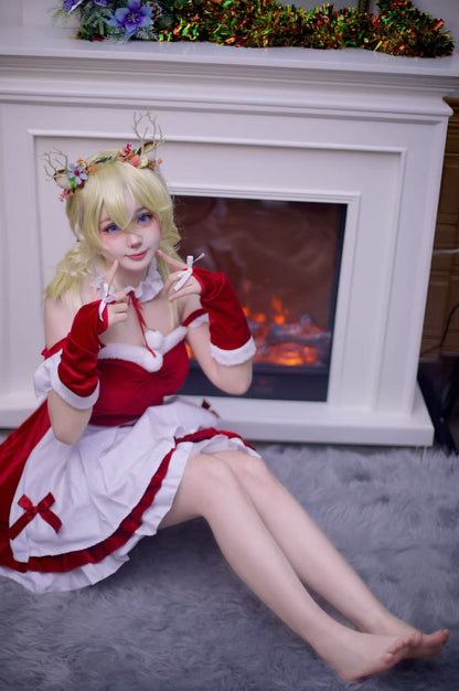 Pure Desire Velvet Maid Christmas Costume Plus Size Maid Costume Cosplay Performance Anime Costume