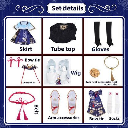 Genshin Impact Cos Vêtements Dieu Lihua Cos Costume Ensemble Complet Aigrette Princesse Cosplay Anime Vêtements Femme Style C Vêtements 
