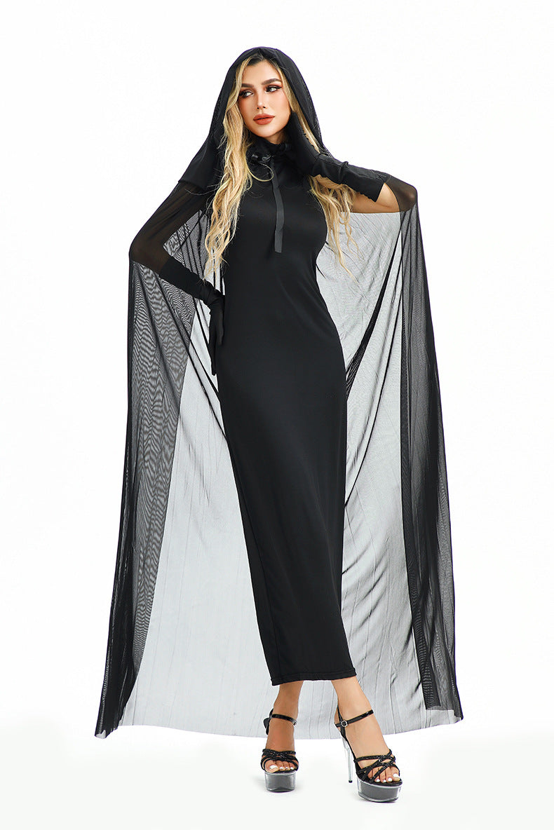 Halloween Costume Vampire Sexy Hot Girl European and American Tight Robe Witch Medieval Shawl Cape Dress