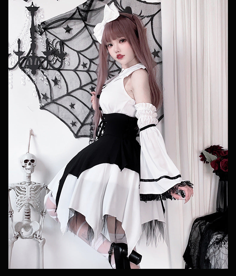 European and American Dark Goth Harajuku Y2g Punk Subculture Lolita Dress Halloween Costume Cos Maid Costume