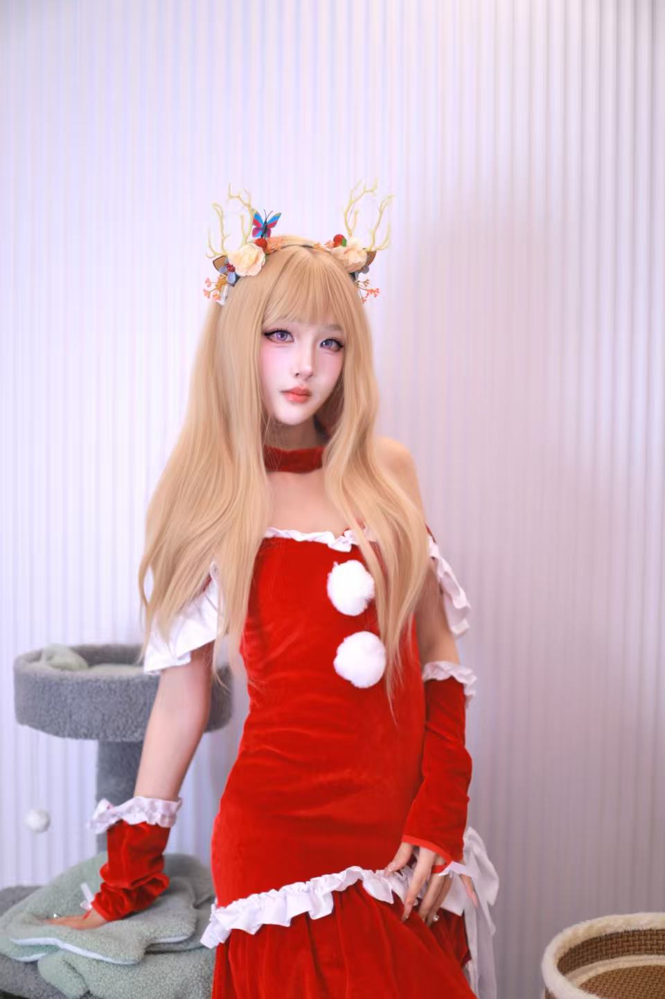 Product Bodycon Christmas Dress French Style Dress Christmas Cosplay Costume Plus Size Christmas