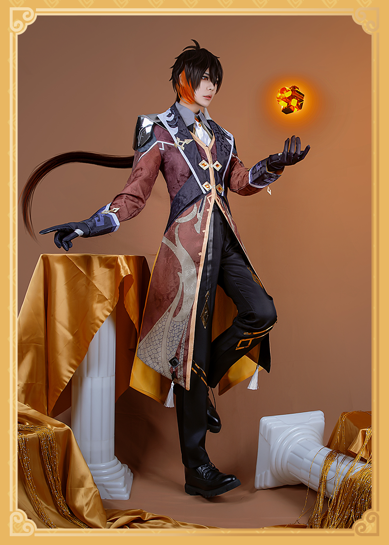 Genshin Impact Cosplay Suit Zhongli Cos Full Set of King Rock Emperor Zhong Liyan Emperor Board Game Set