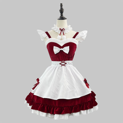 Pure Desire Velvet Maid Christmas Costume Plus Size Maid Costume Cosplay Performance Anime Costume