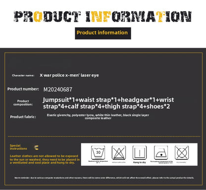 Costume Marvel X-Men X-Men97 Laser Eye Cos, combinaison complète, collants, vêtements de cosplay 