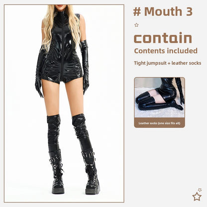 Costume d'Halloween pour femme, tenue de police, uniforme de police, vêtements moulants une pièce, discothèque, bar, vêtements pour filles sexy
