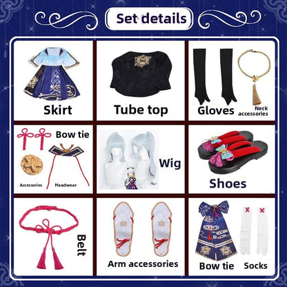 Genshin Impact Cos Vêtements Dieu Lihua Cos Costume Ensemble Complet Aigrette Princesse Cosplay Anime Vêtements Femme Style C Vêtements 