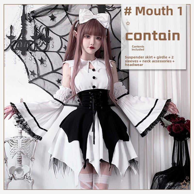 European and American Dark Goth Harajuku Y2g Punk Subculture Lolita Dress Halloween Costume Cos Maid Costume