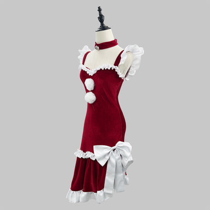 Product Bodycon Christmas Dress French Style Dress Christmas Cosplay Costume Plus Size Christmas