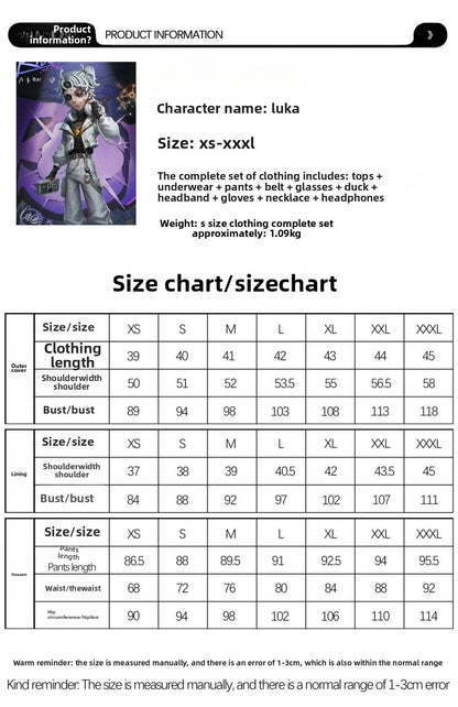 Costume de prisonnier d'Identity V, Lucca, petit canard jaune, lien, cosplay, animation bidimensionnelle 